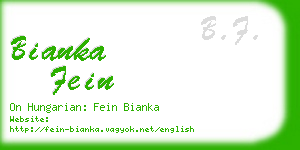 bianka fein business card